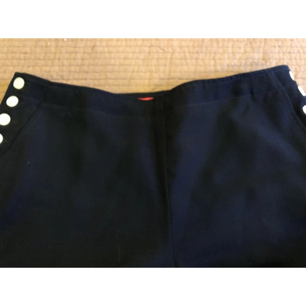 Womens Ann Klein Black Business Dress Pants W Side Buttons Lined Size 8 Polyeste - Picture 4 of 8